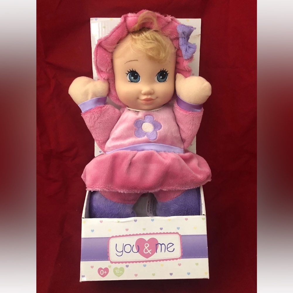You & Me Baby Doll~ Toys R Us 2014 Plush with Vinyl face in Original box Blonde